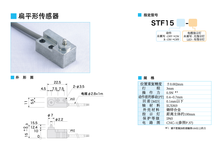 扁平形傳感器STF15--