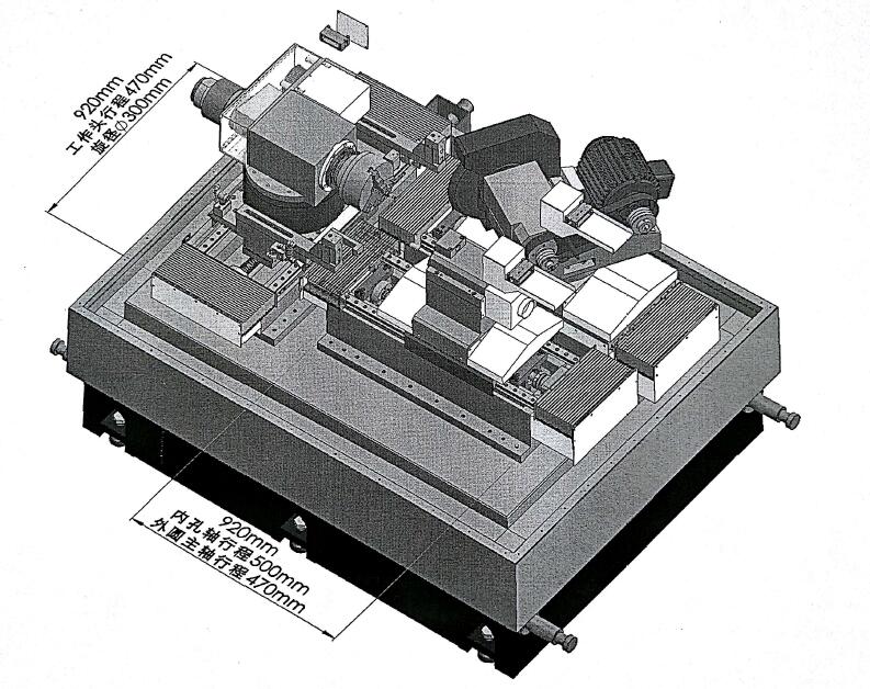 復合磨床內部三維圖